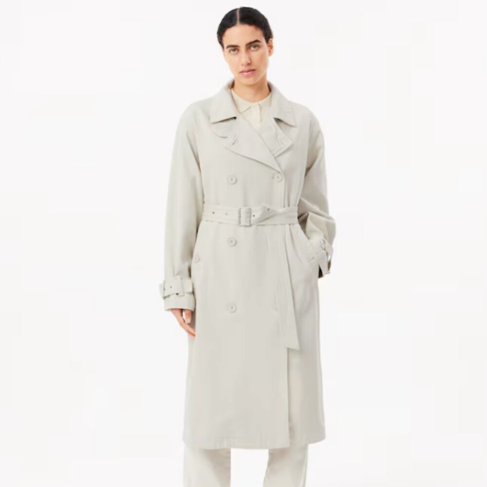 Lacoste Women's Oversized Denim Trench Coat